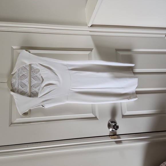 NWT Women Catherine Malandrino BLANC Nina Lace Back dress size 0$690 - Picture 6 of 10